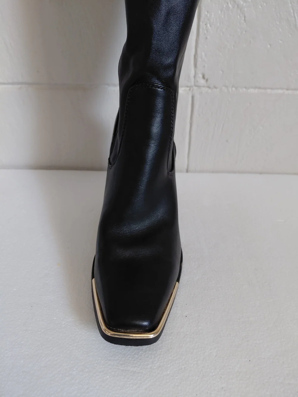 Dream Pairs Black Over-The-Knee Block Heel Boots with Square Toe